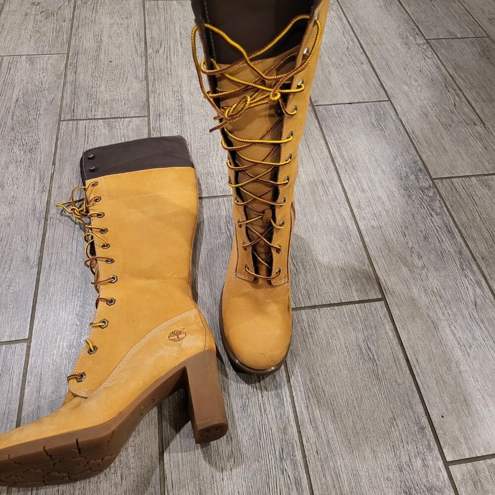Timberland Tall Lace-Up Heeled Boots – Women's Size 8.5